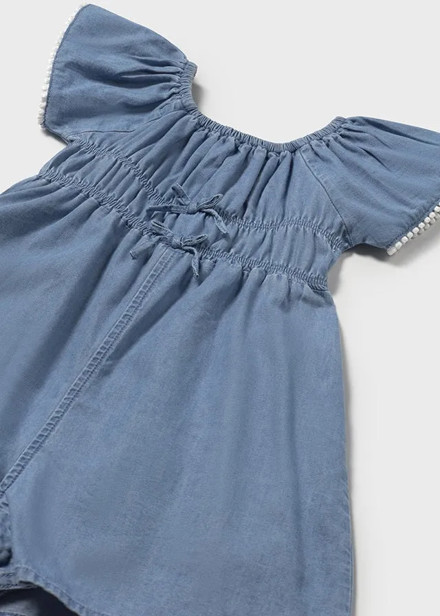 Baby Flowy Romper - Light Denim