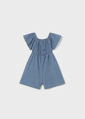 Baby Flowy Romper - Light Denim