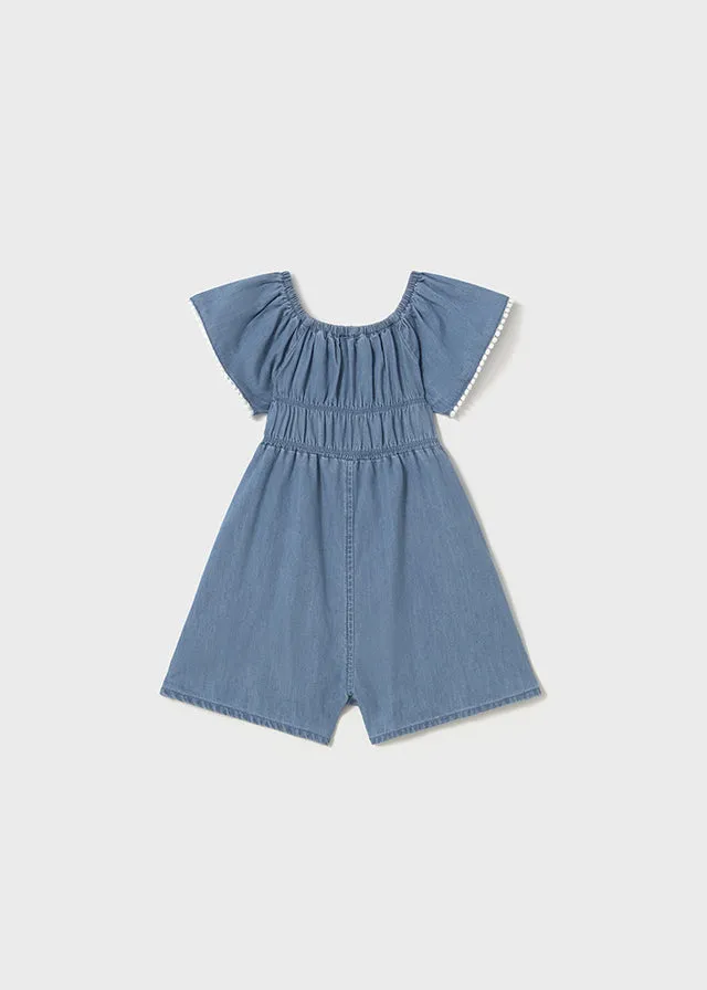 Baby Flowy Romper - Light Denim
