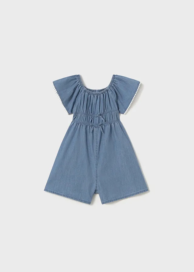 Baby Flowy Romper - Light Denim