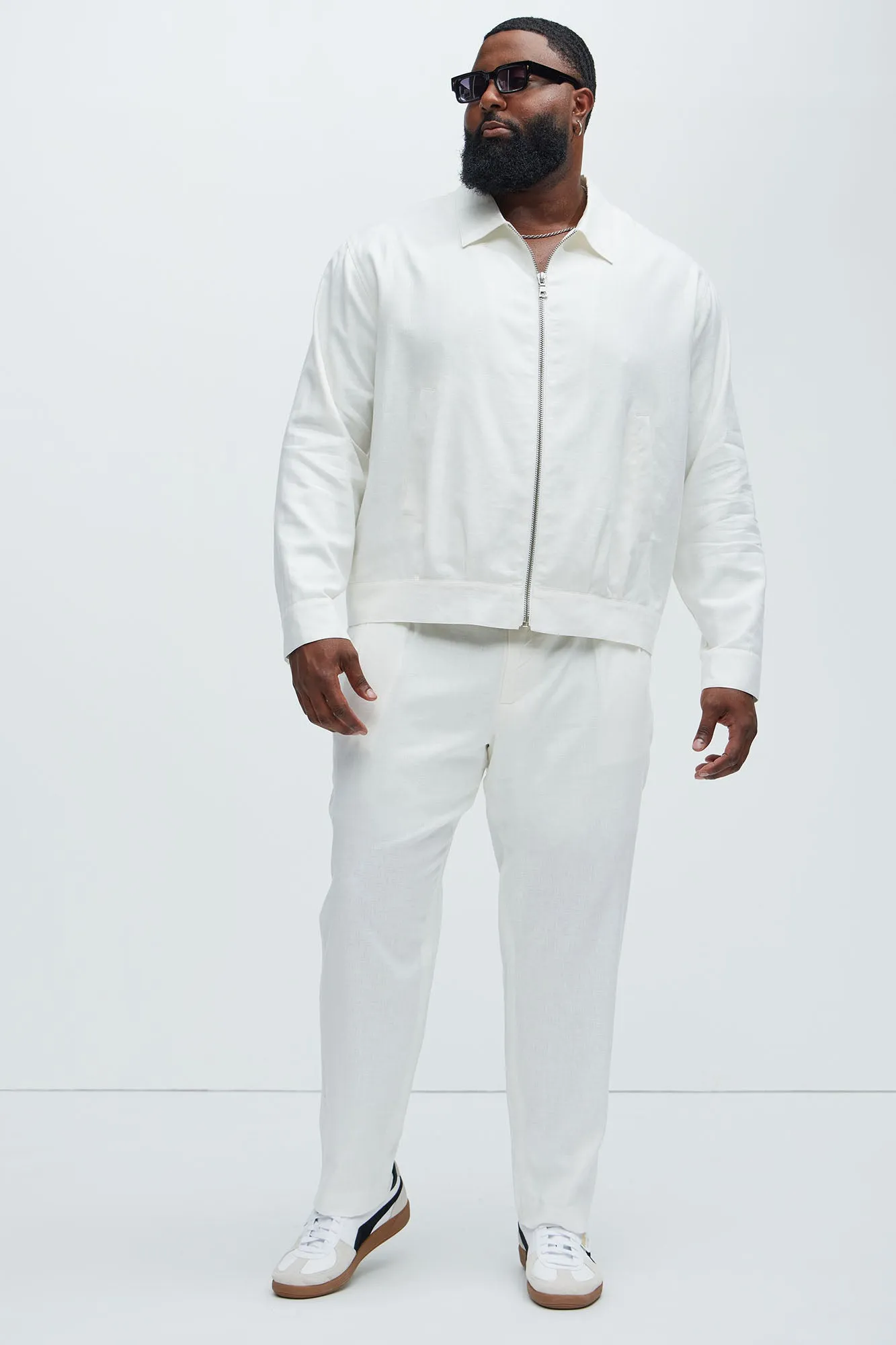 Bahamas Linen Zip Jacket - White