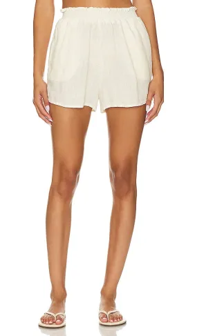 Bella Dahl Smocked Waist Flowy Short in Cream