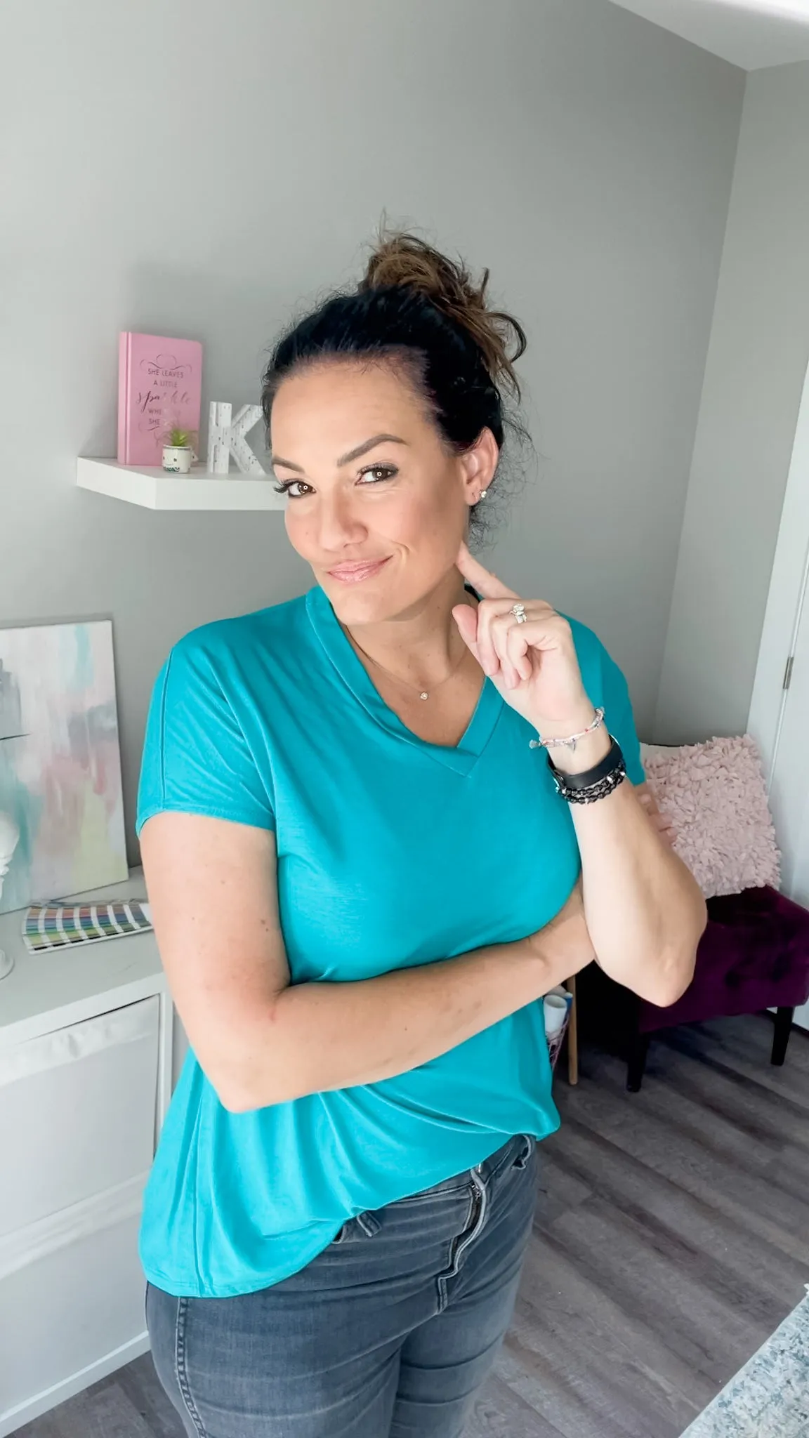 Jade Basic Cap Sleeve V-Neck Tunic | 4 sizes