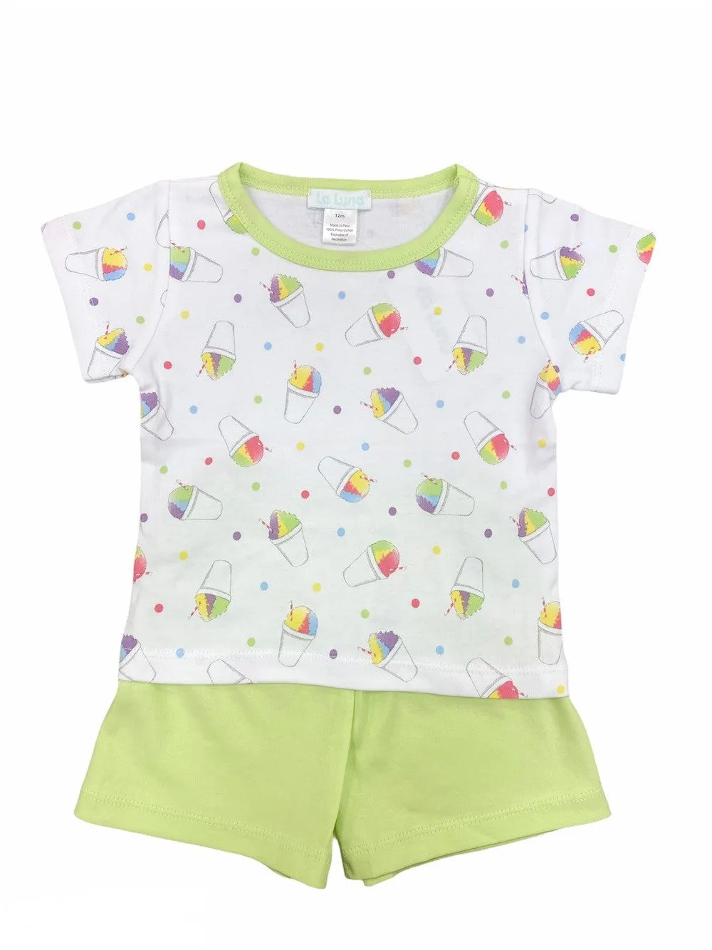 La Luna Playwear - Boys Green Shorts Set - Snow Cones