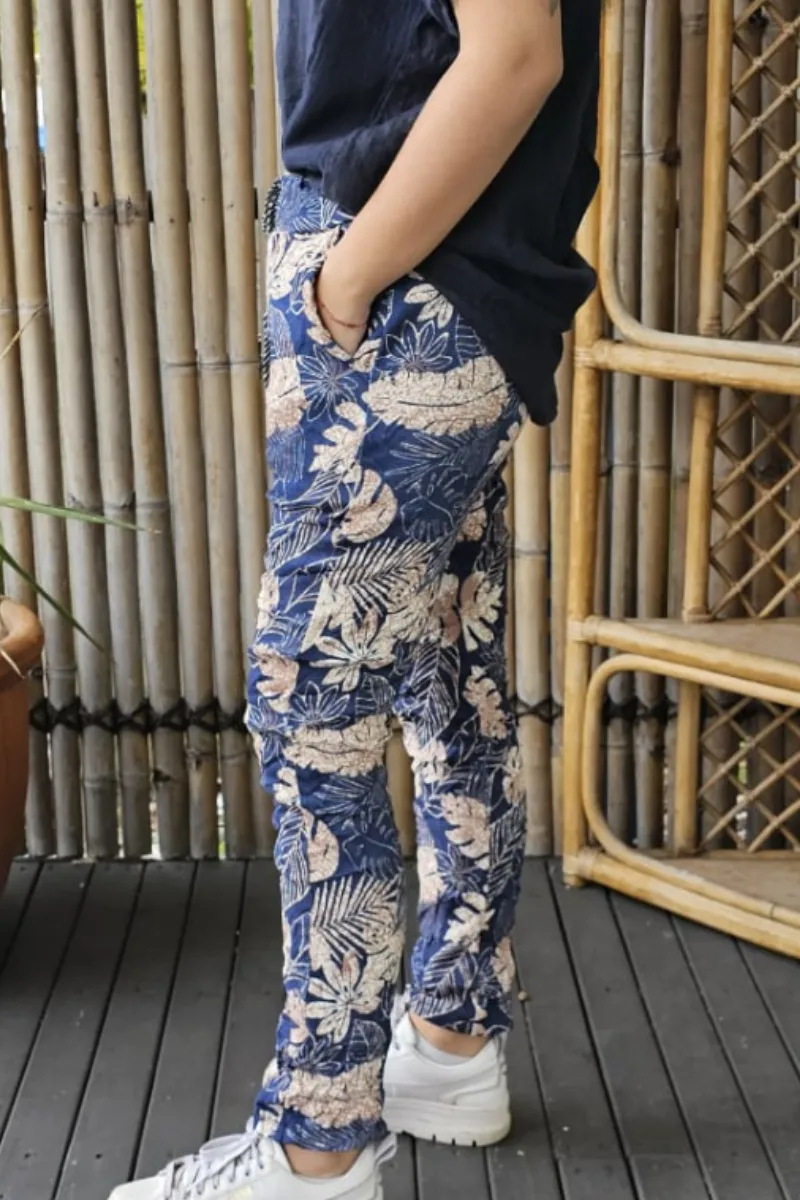 La Strada Palm Navy Stretch Jogger