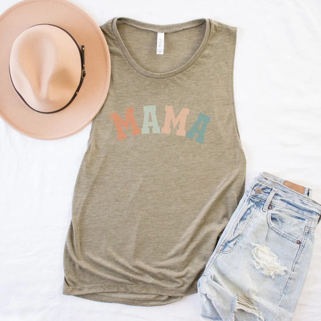 Mama  Flowy Scoop Muscle Tank
