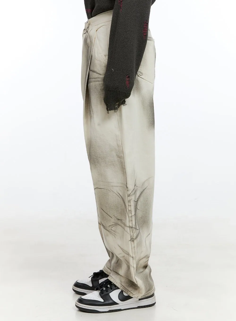 Men's Acubi Pintuck Washed Baggy Pants IG421