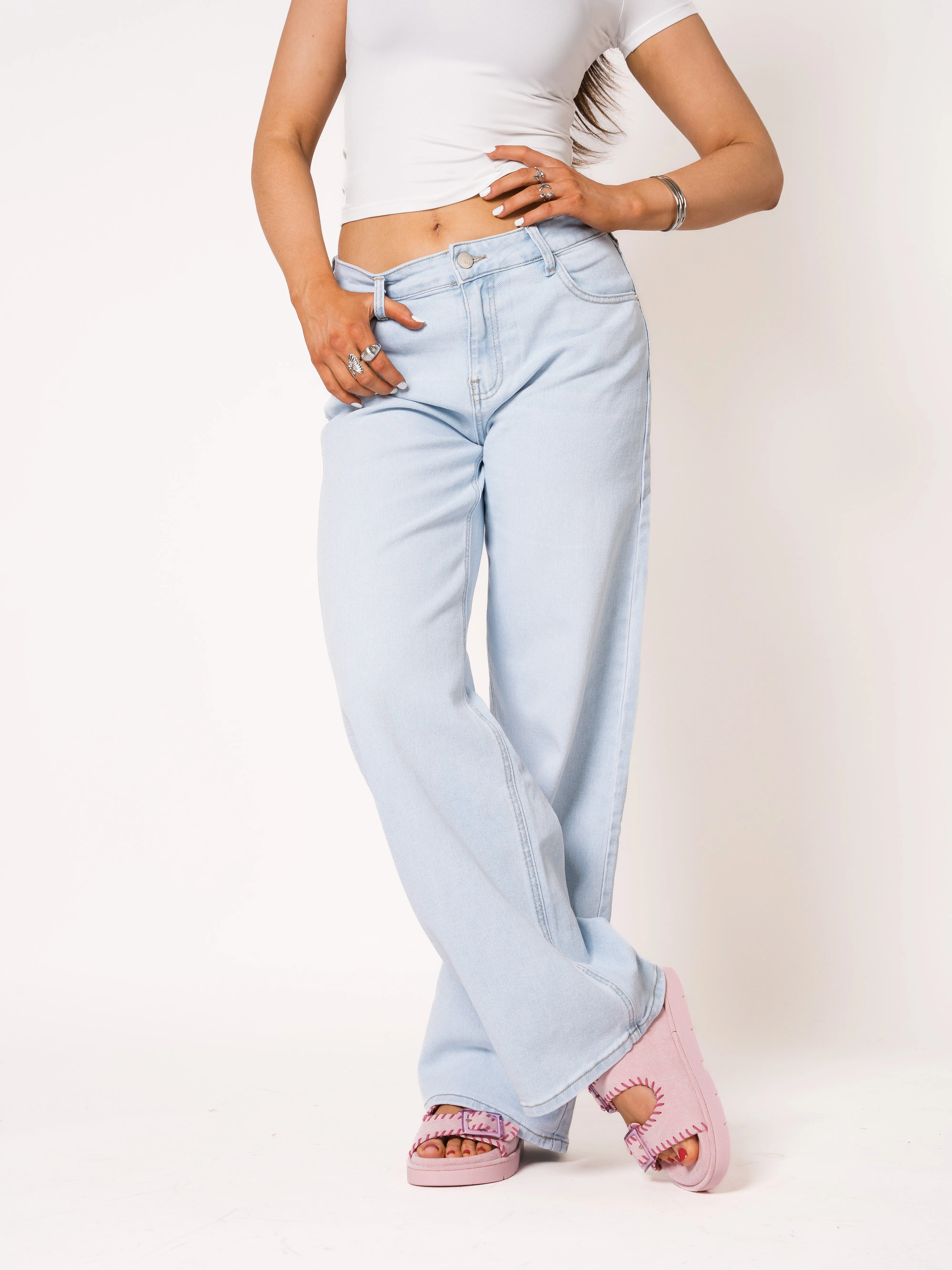 Mid Waist Relaxed Oversized Wide Leg