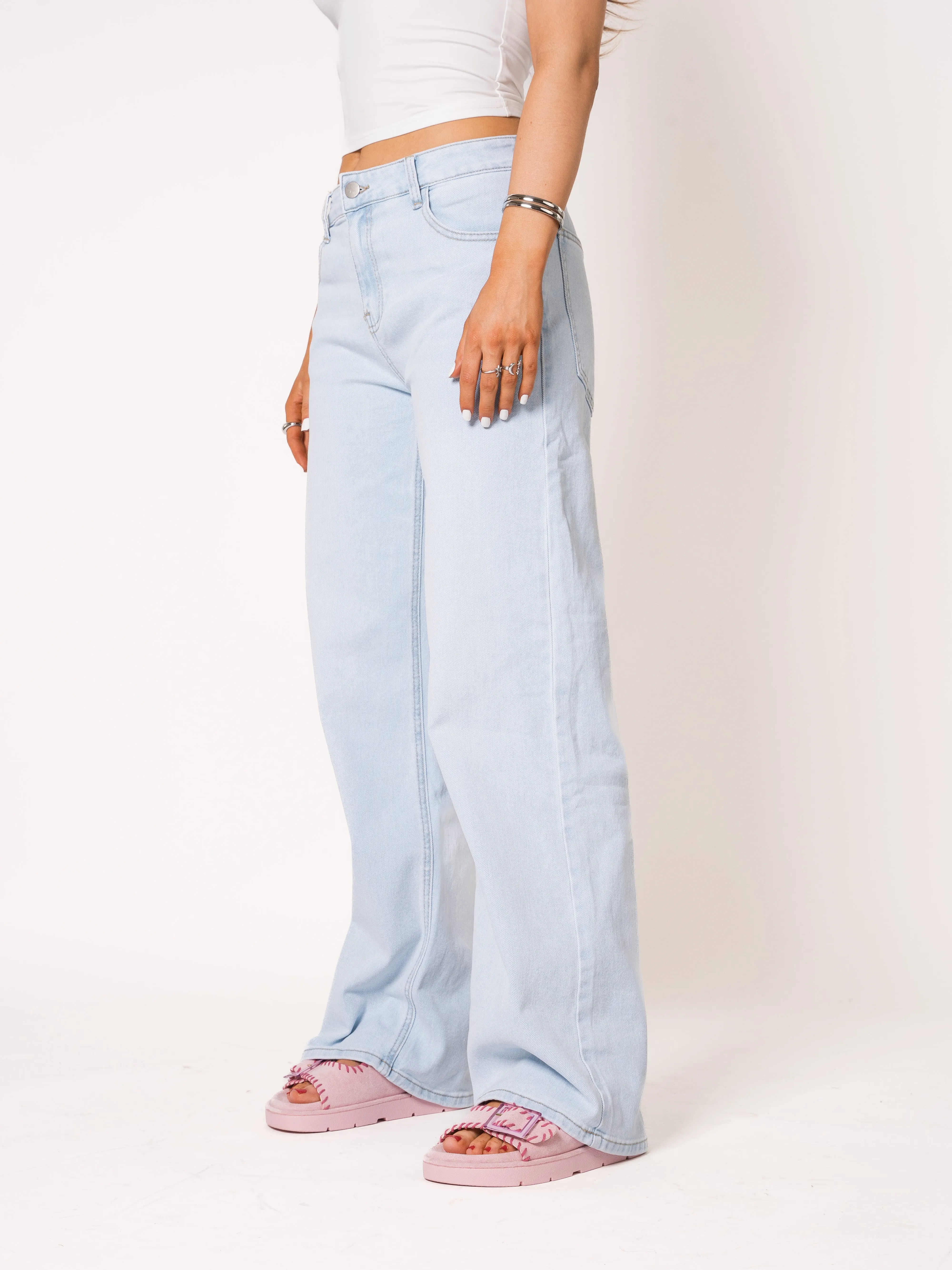 Mid Waist Relaxed Oversized Wide Leg
