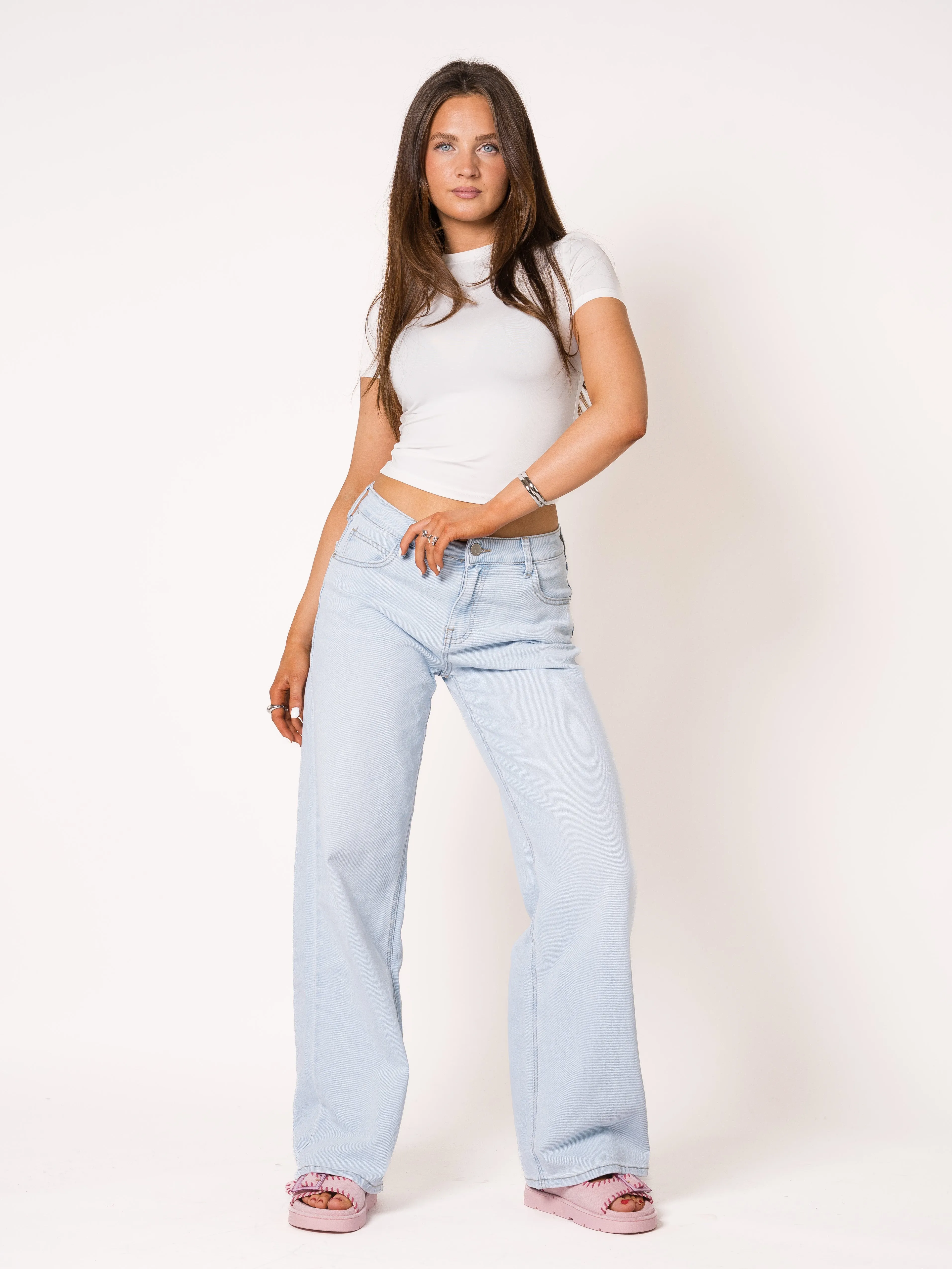 Mid Waist Relaxed Oversized Wide Leg