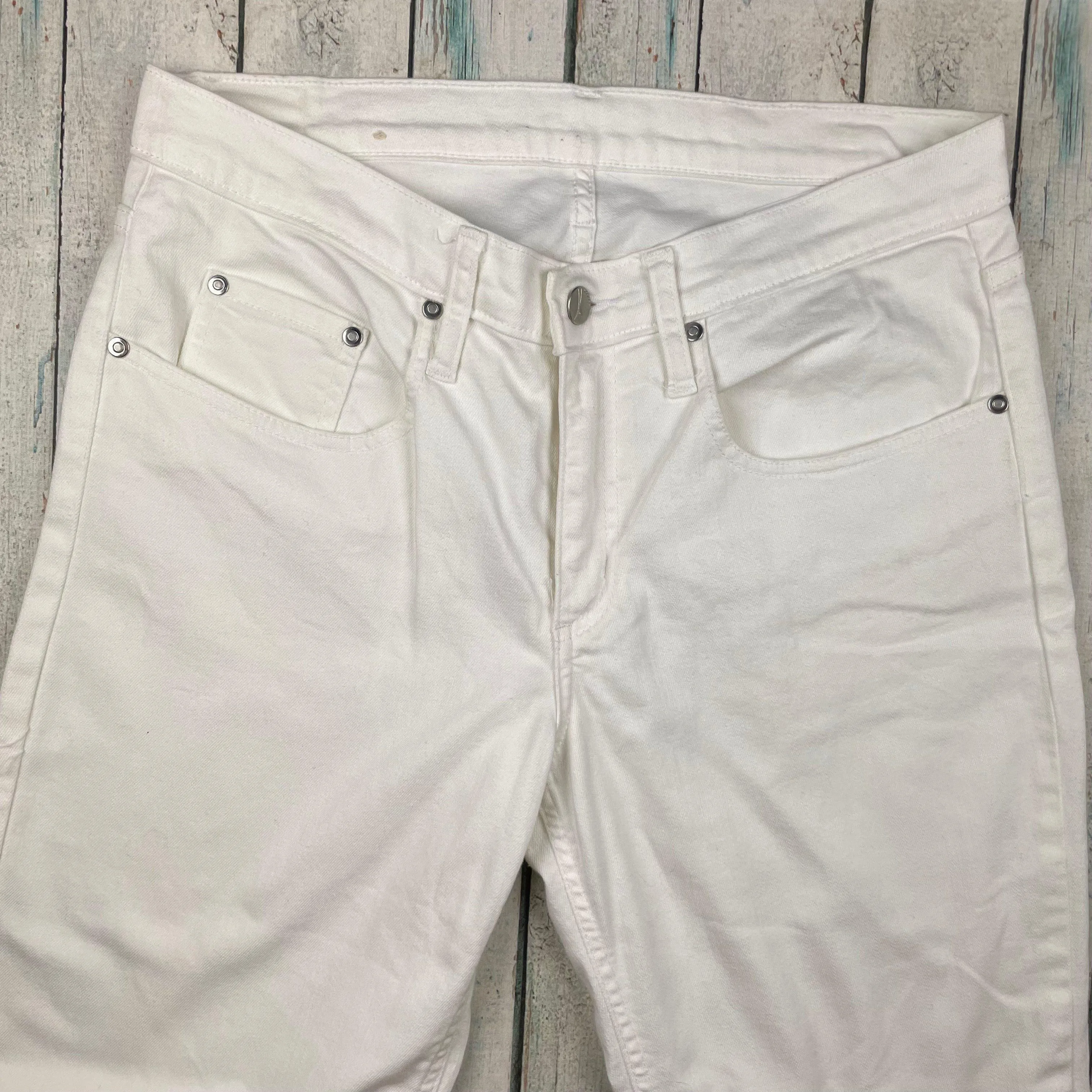 NOBODY 'Midi 7/8' White Relaxed Skinny Jeans- Size 30