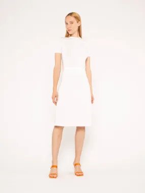 Off-White Ponte Knit A-Line Midi Skirt