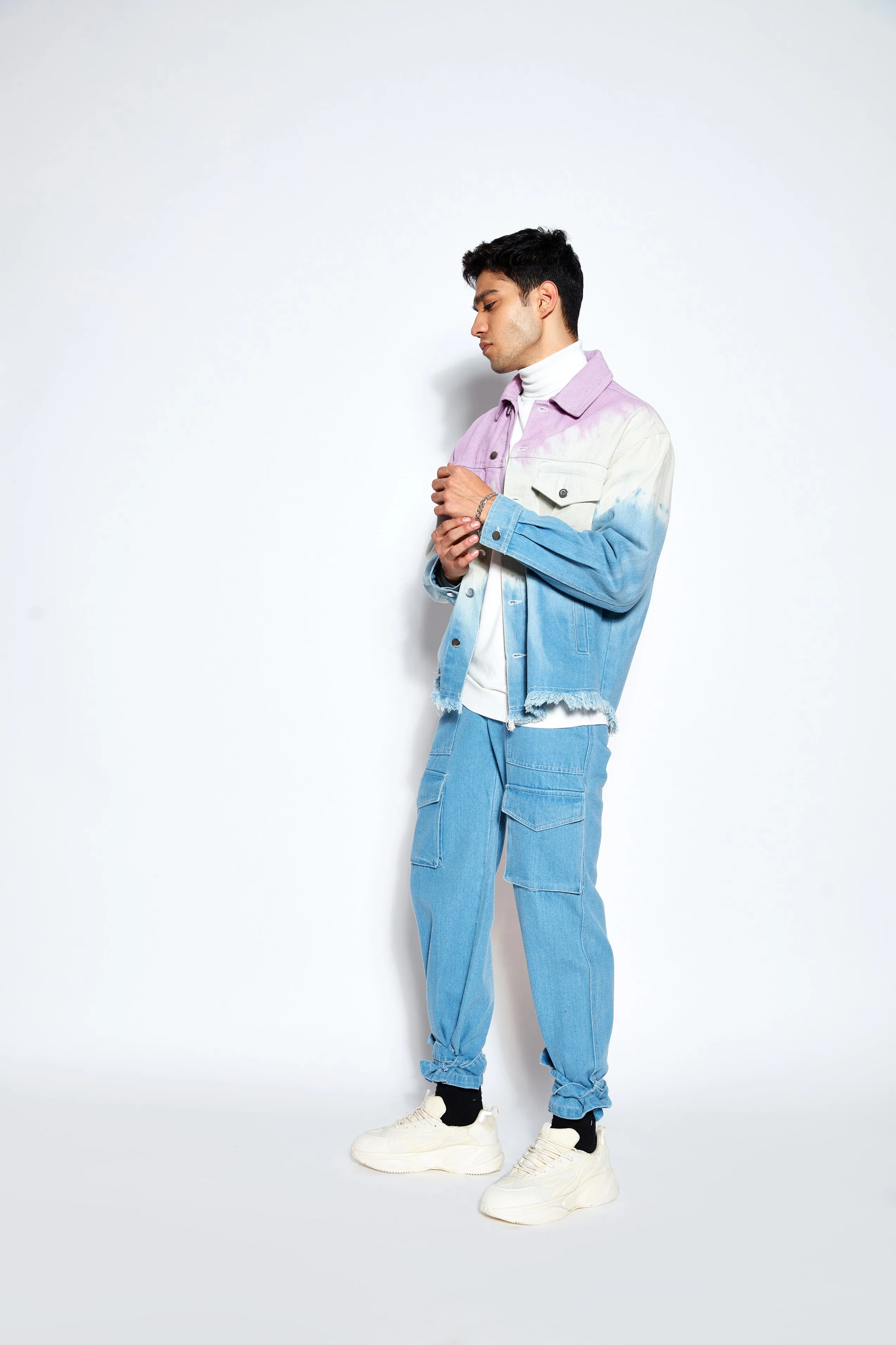 Ombre Denim Jacket -Lavender