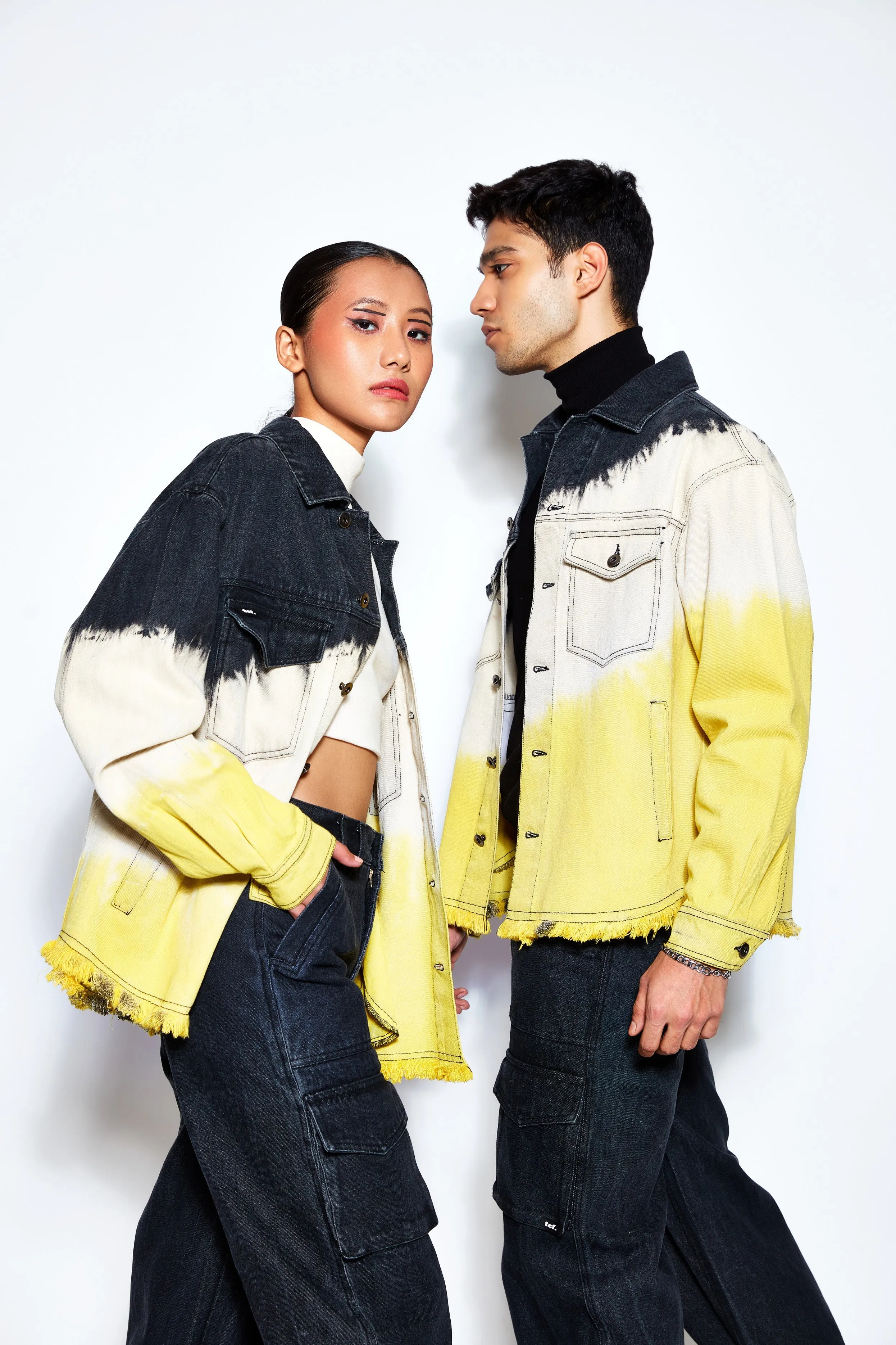 Ombre Denim Jacket -Yellow