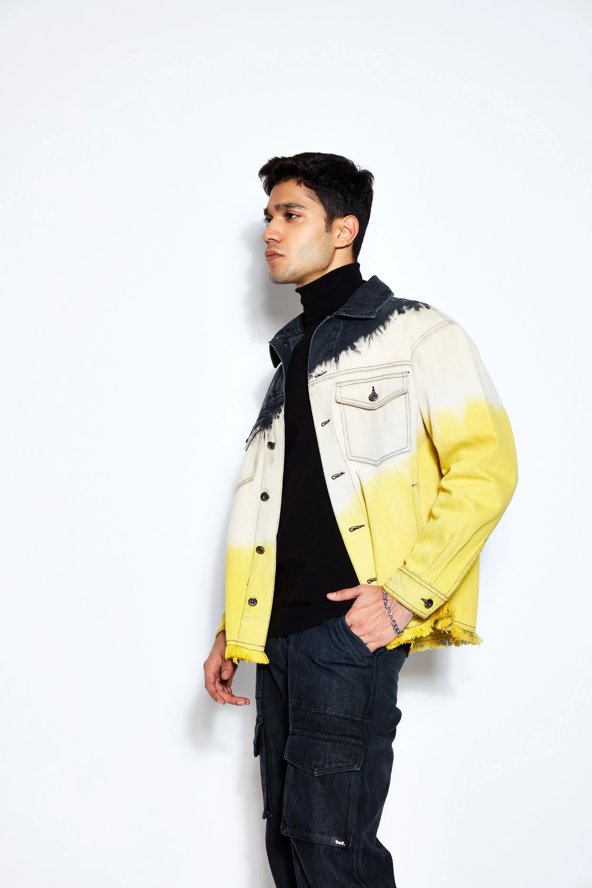 Ombre Denim Jacket -Yellow