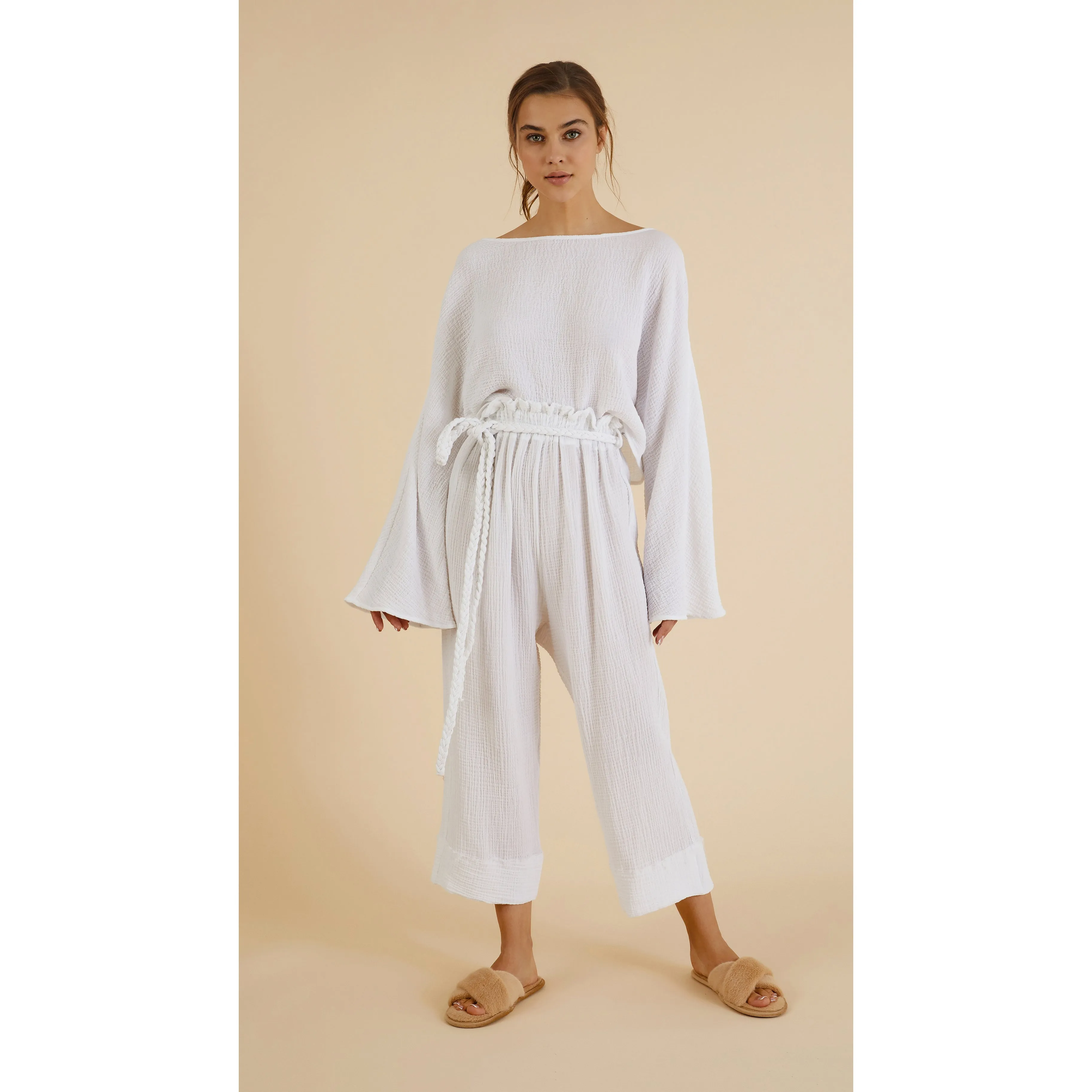 Paloma Paper Bag Pants - White