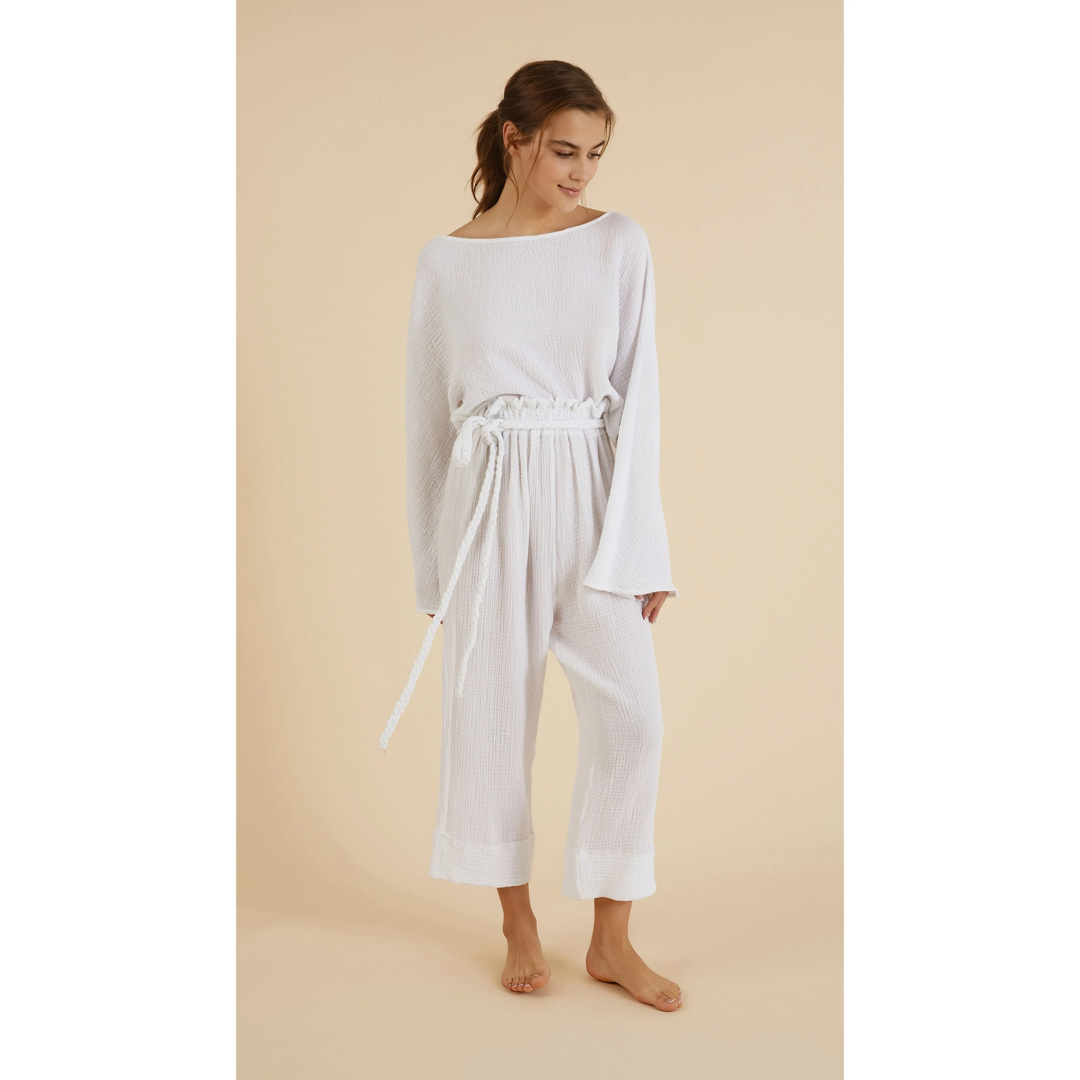 Paloma Paper Bag Pants - White