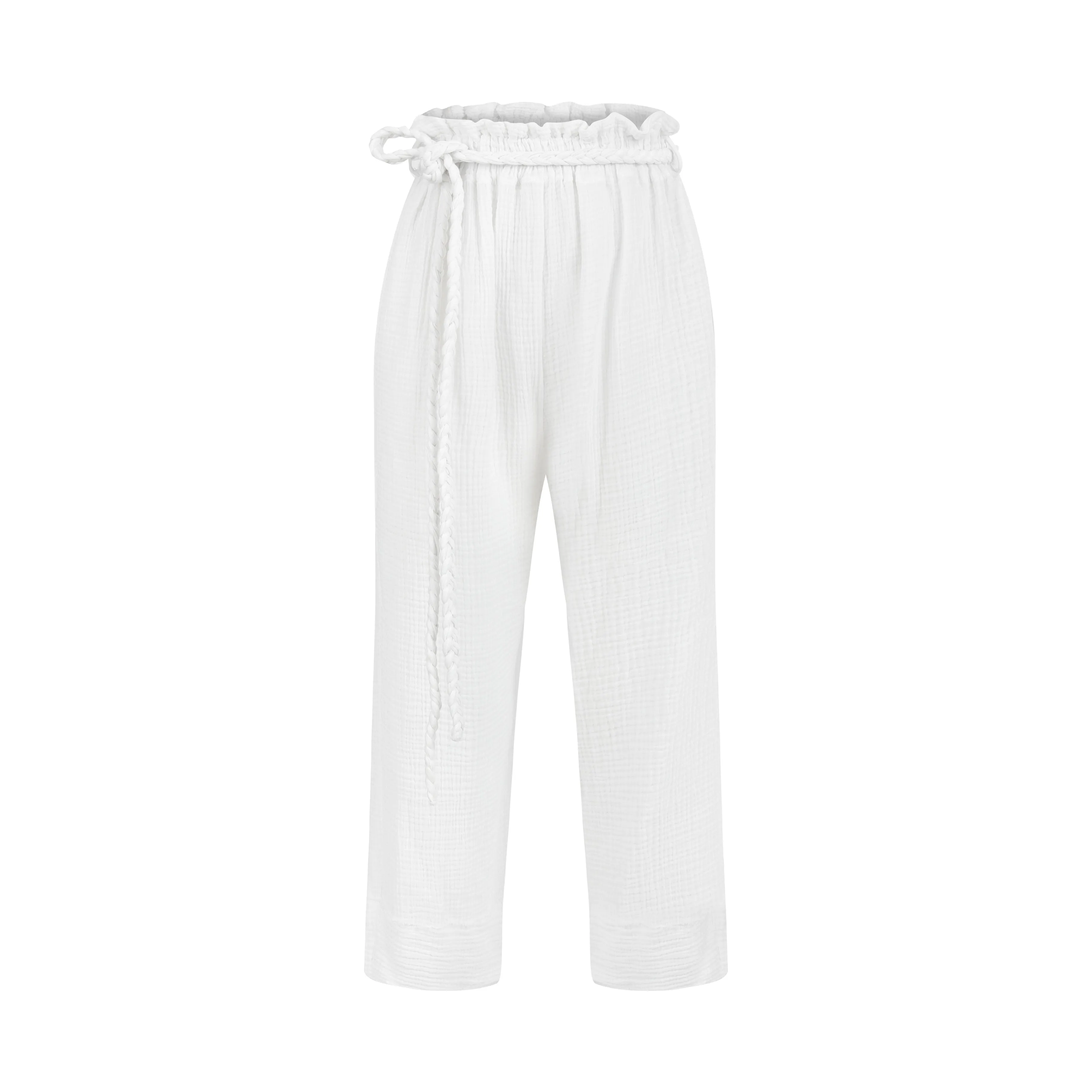 Paloma Paper Bag Pants - White