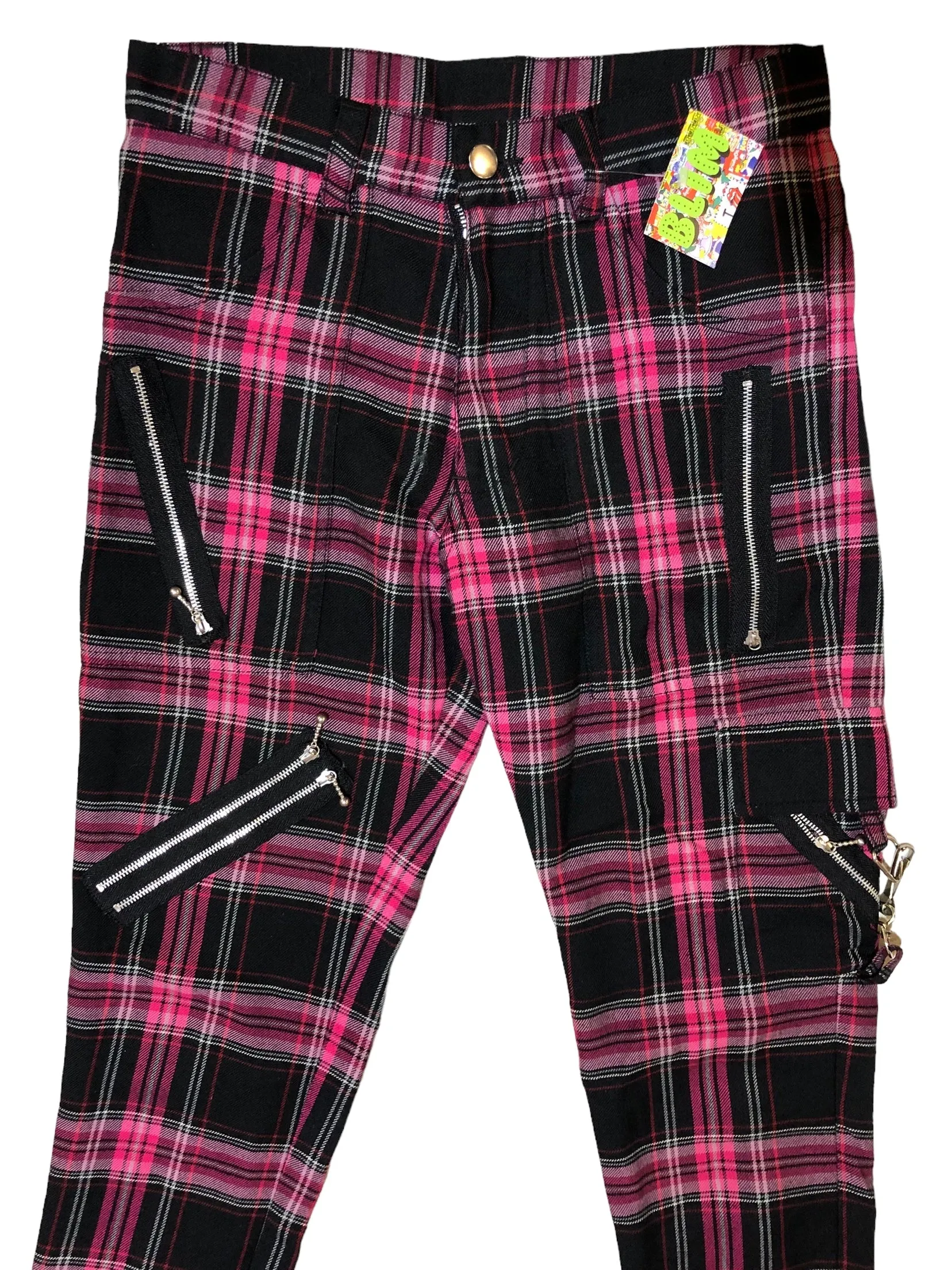 Pink/Black Punk Style Pant from Japan