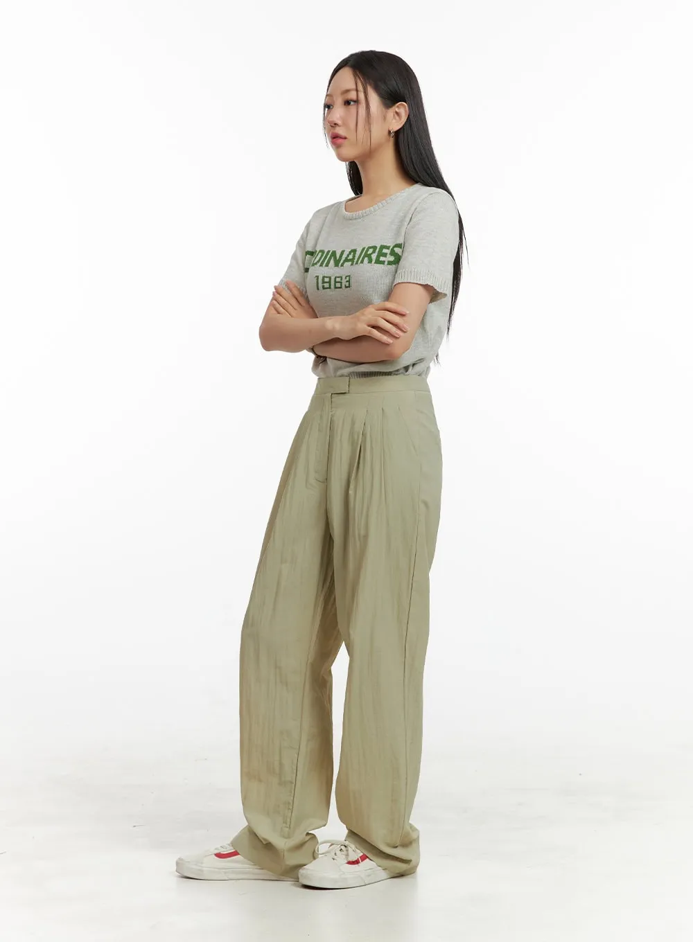 Pintuck Baggy Pants OU407