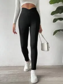 SHEIN Essnce Solid Button Detail Thermal Lined