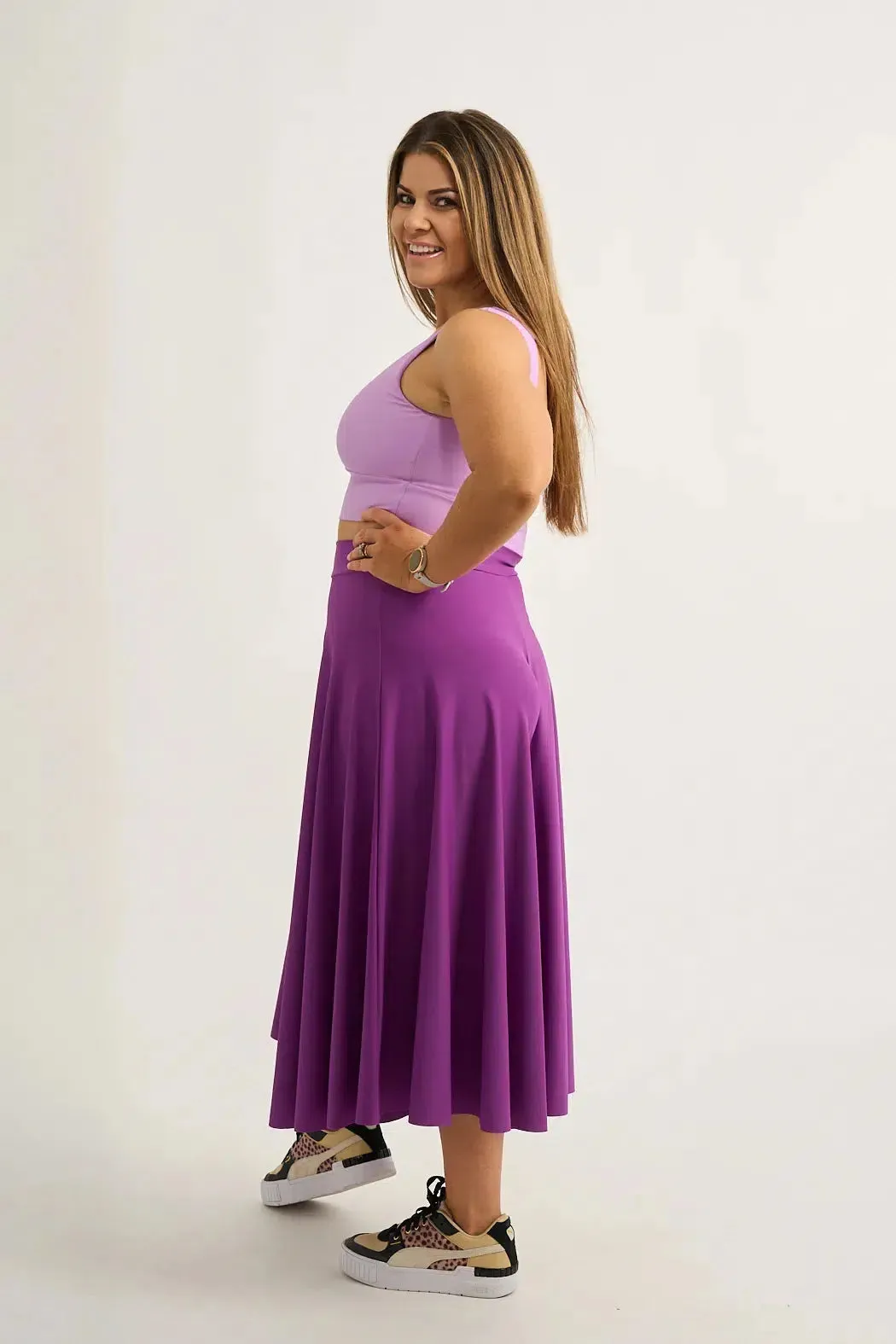 Silky Palazzo Culotte - Purple