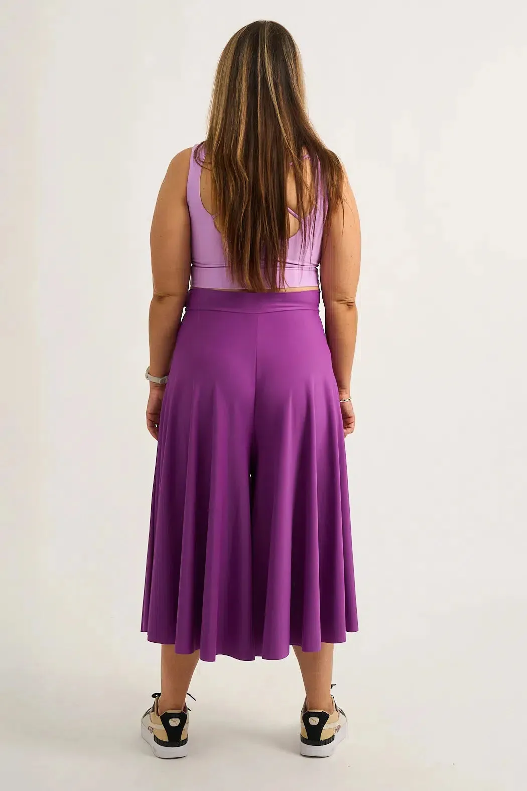 Silky Palazzo Culotte - Purple