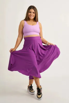Silky Palazzo Culotte - Purple