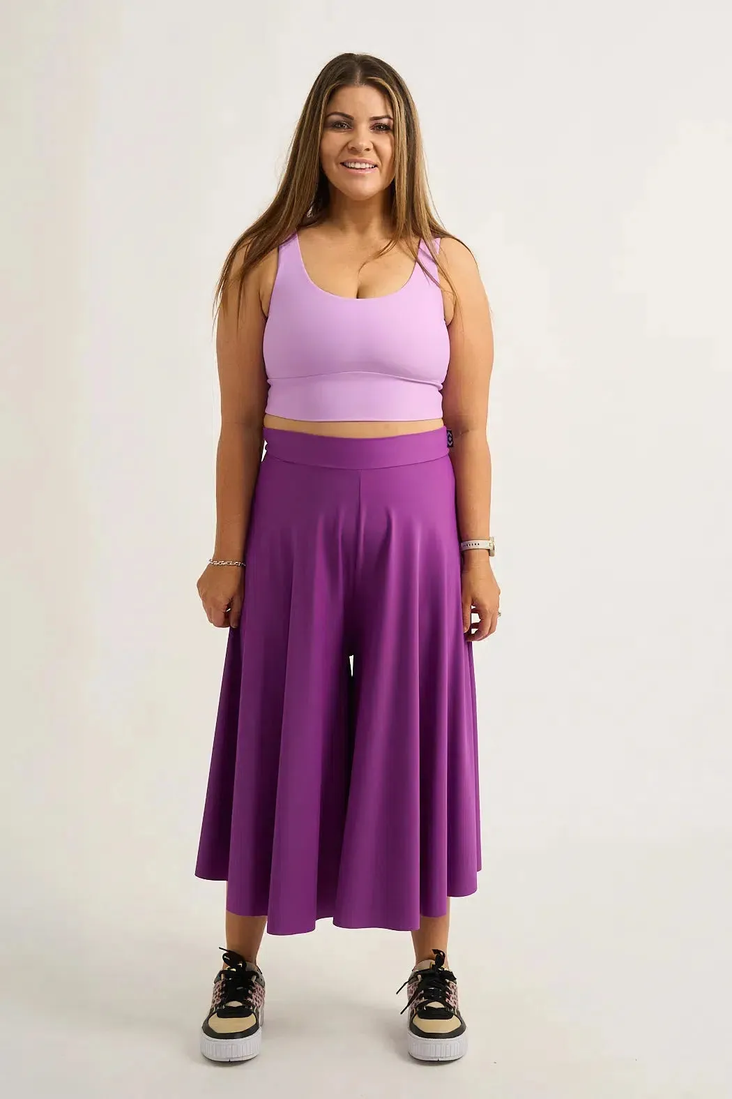 Silky Palazzo Culotte - Purple