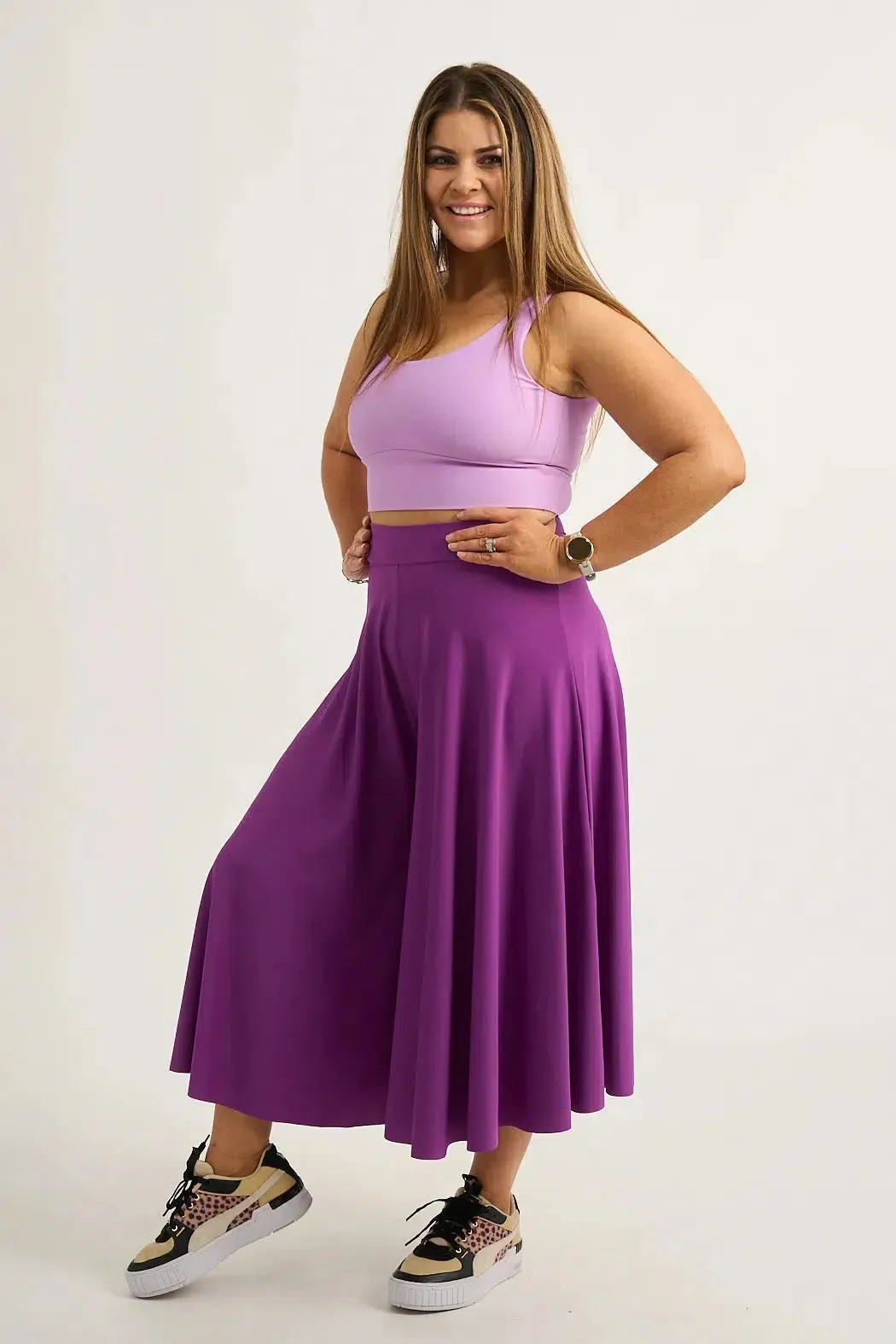 Silky Palazzo Culotte - Purple