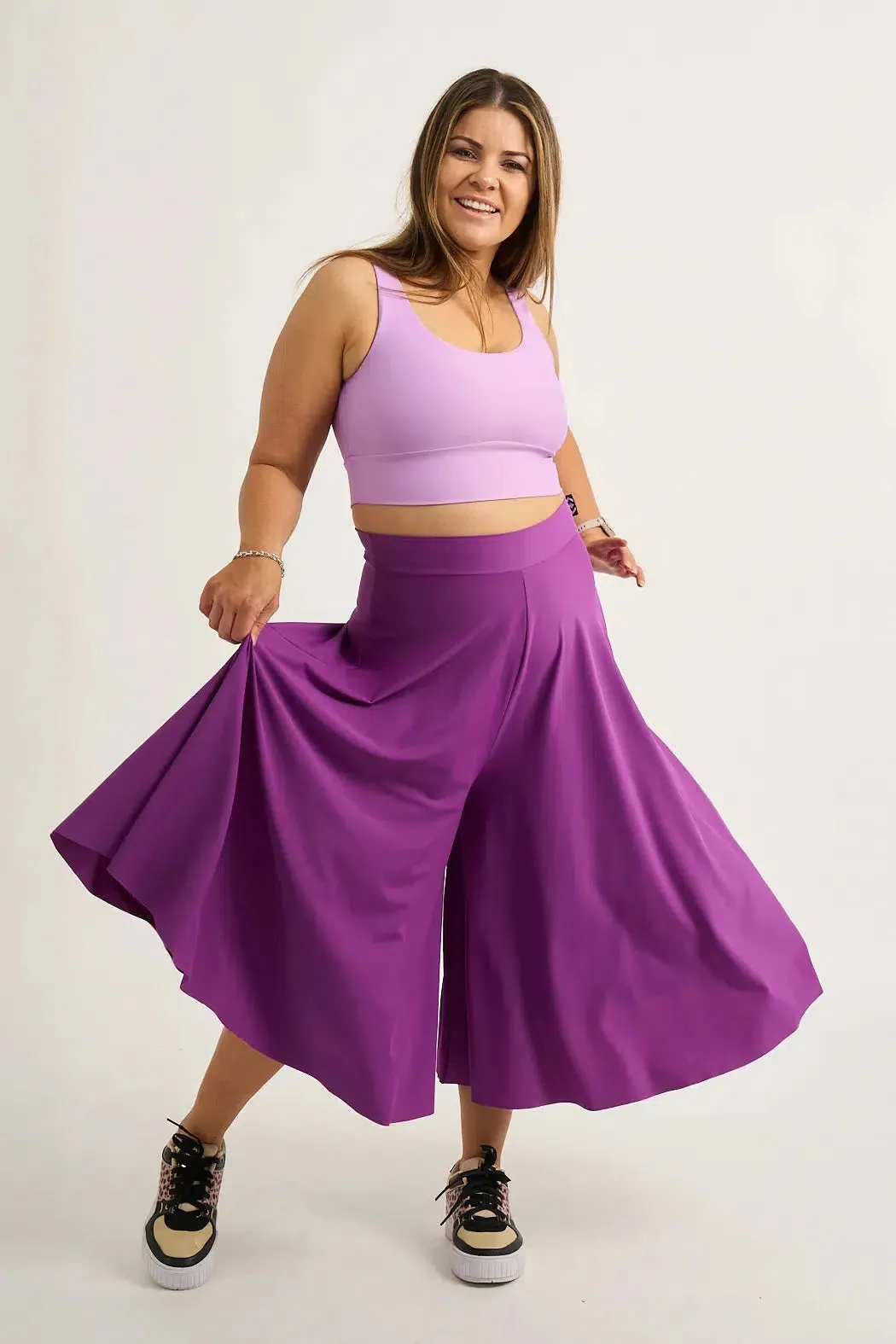 Silky Palazzo Culotte - Purple