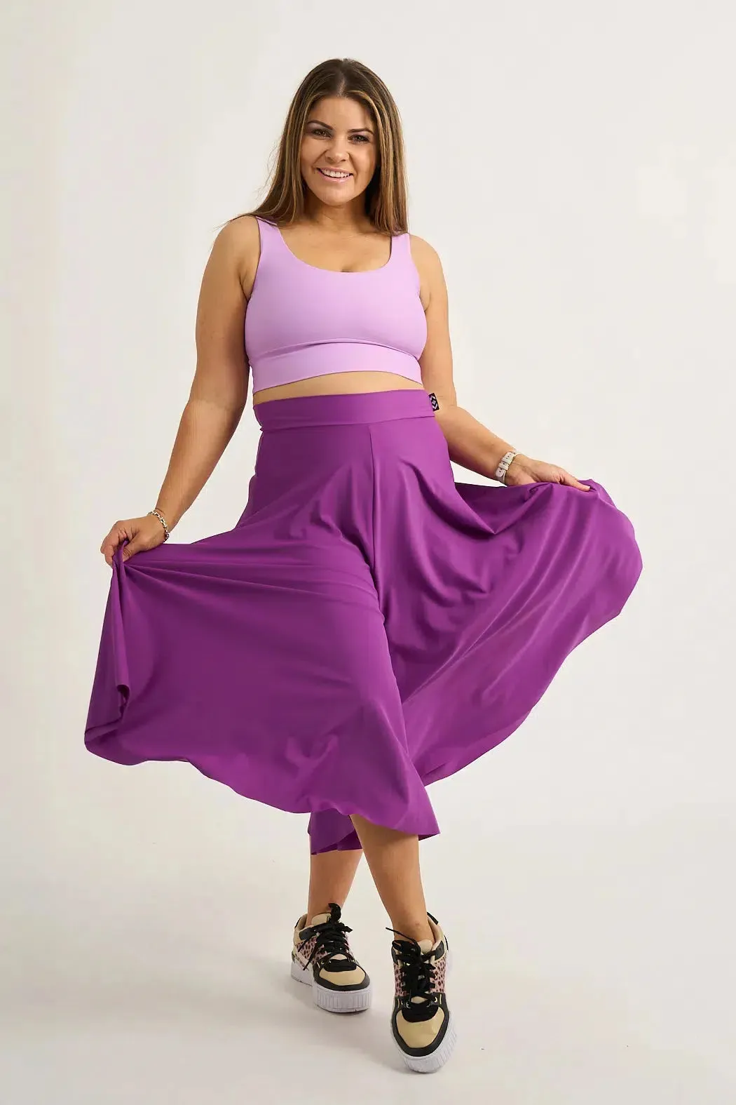 Silky Palazzo Culotte - Purple