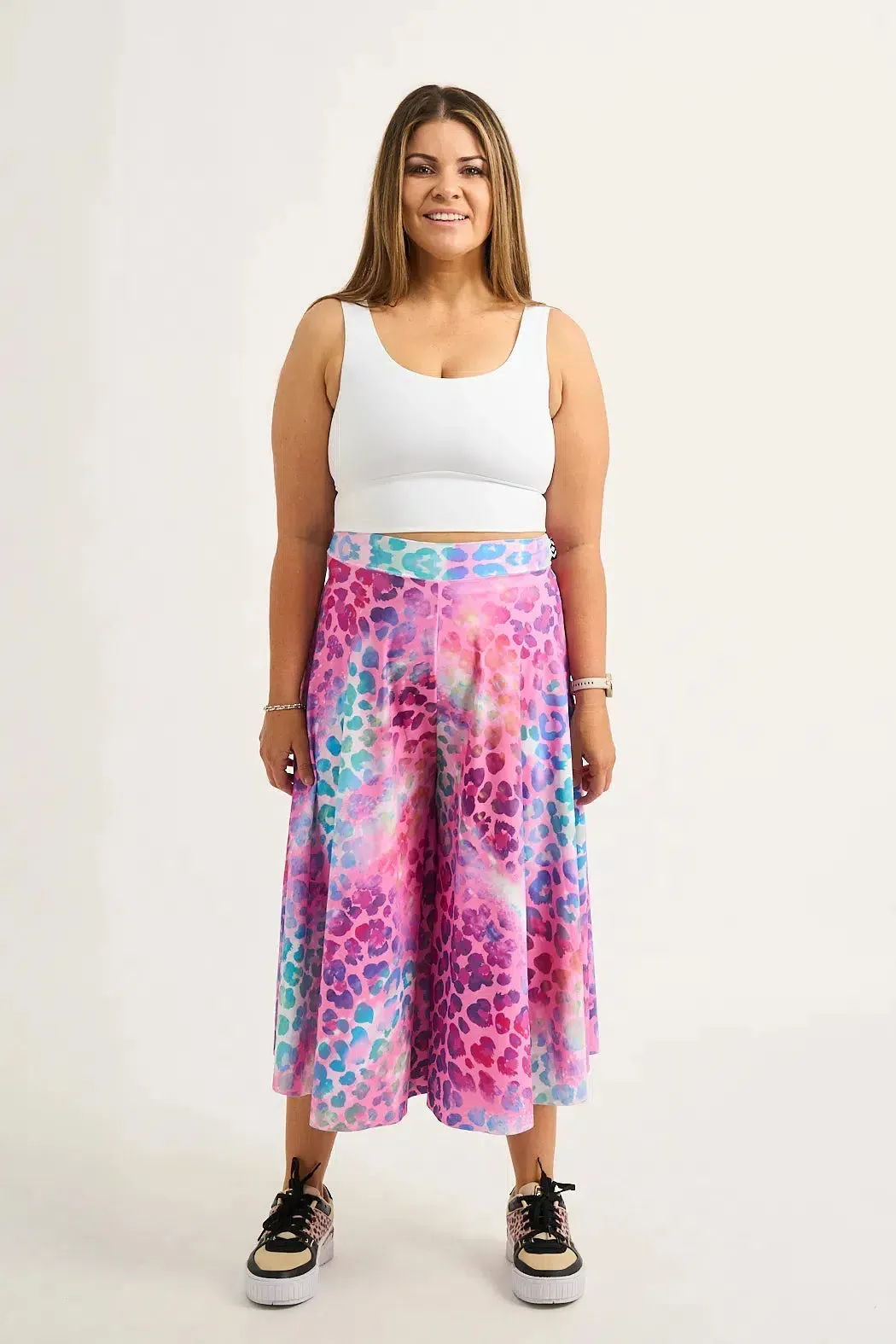 Silky Palazzo Culotte - Rainbow Jag