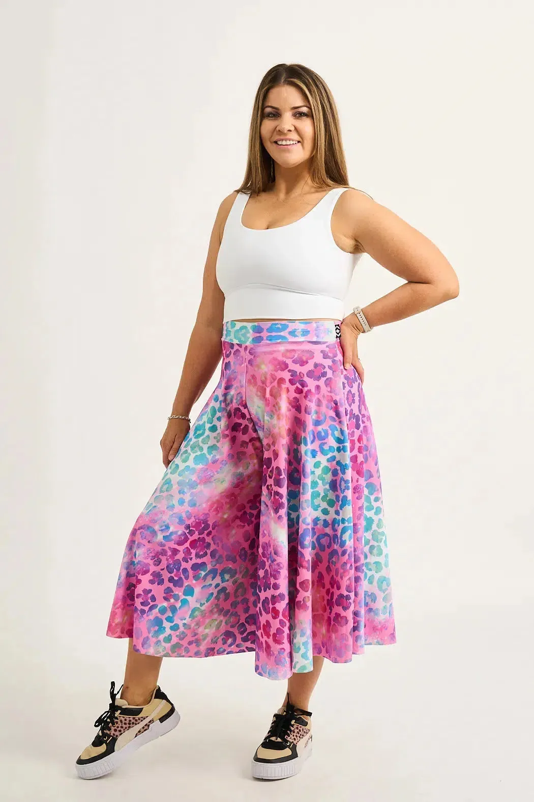 Silky Palazzo Culotte - Rainbow Jag