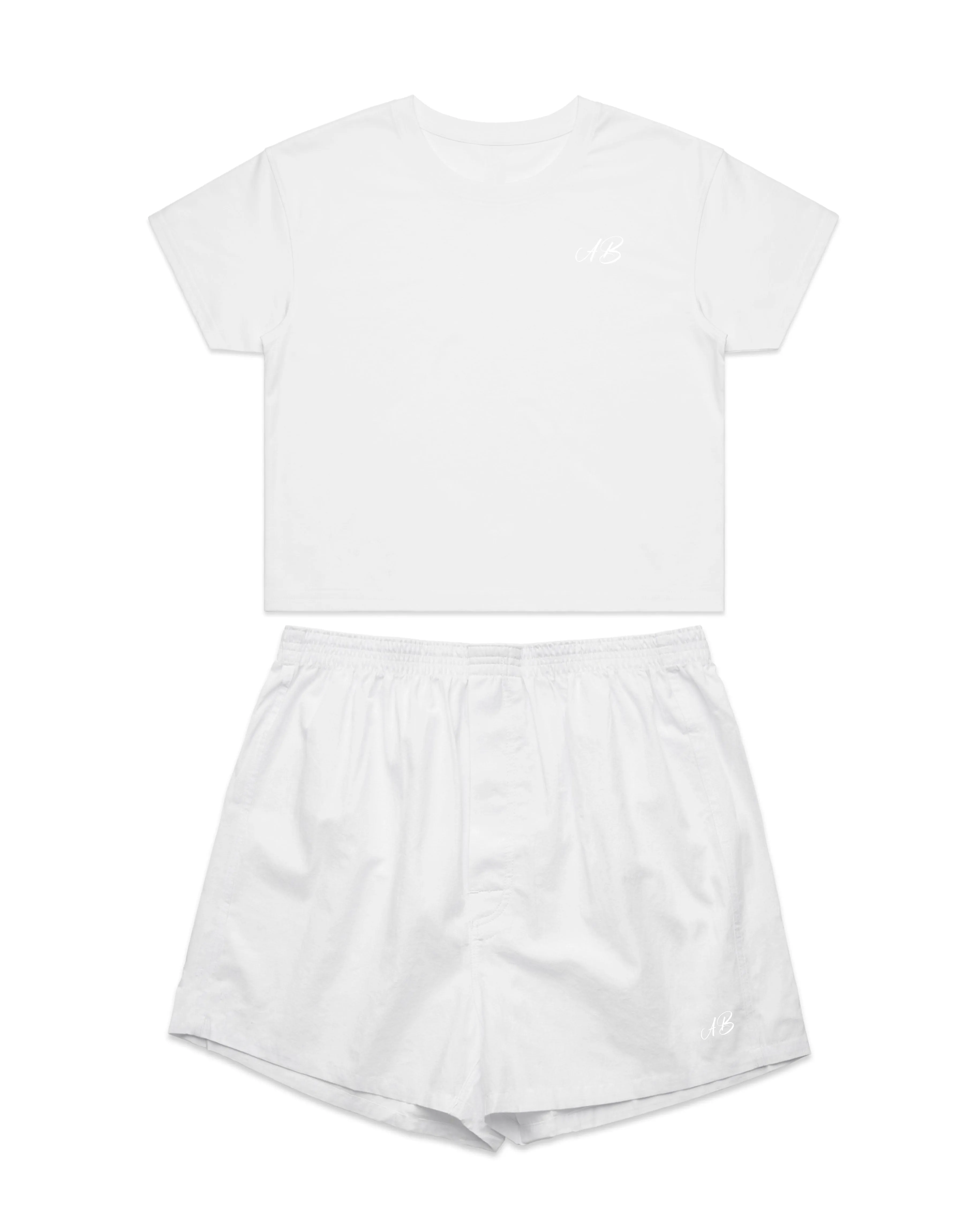 Snow White Crop Top Pyjama Set