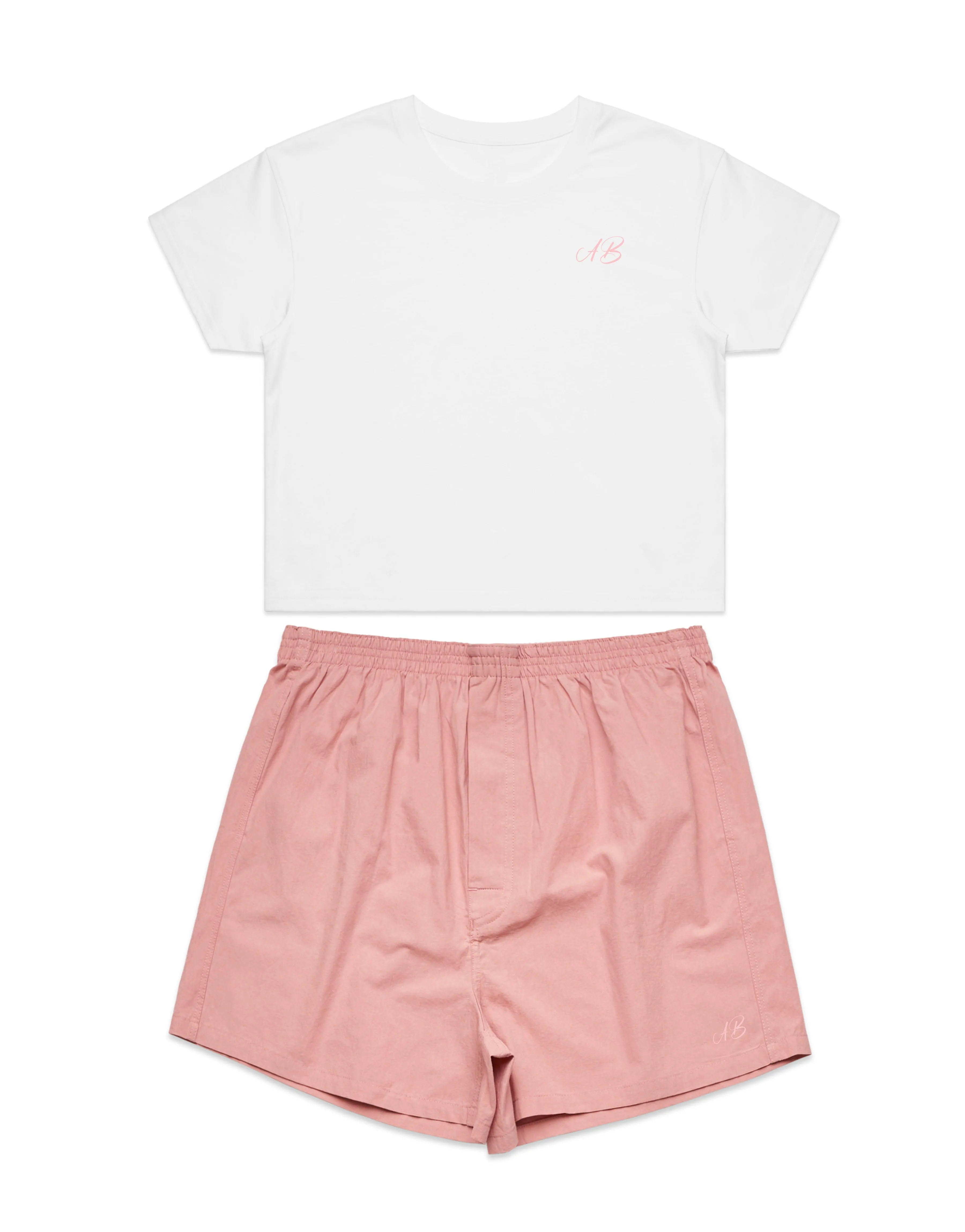 Snow White Crop Top Pyjama Set