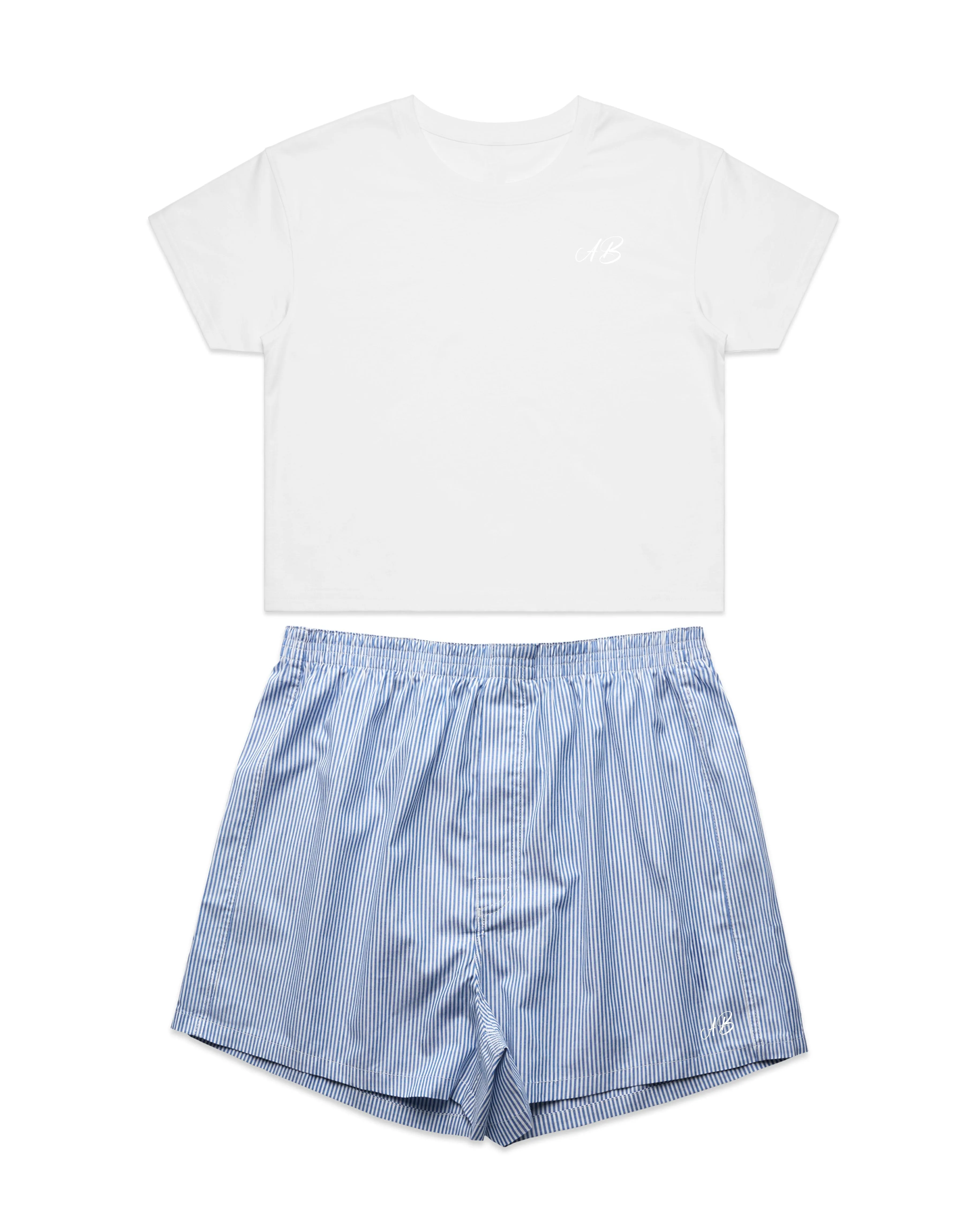 Snow White Crop Top Pyjama Set